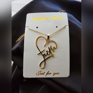 "FAITH" Stainless Steel Necklace